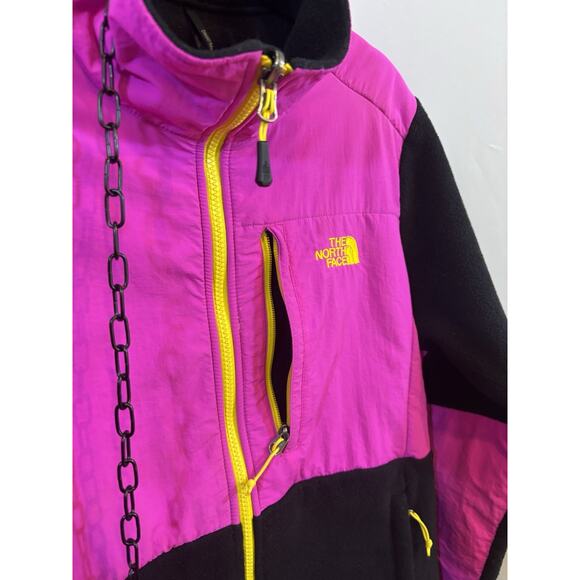 THE NORTH FACE DENALI WOMEN JACKET POLARTEC FLEECE BLACK PINK YELLOW FULL ZIP L - Picture 8 of 14